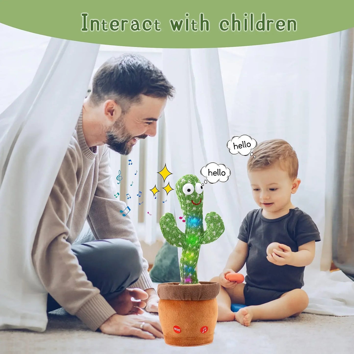 jouet pour enfant et bébé interactif cactus dansant