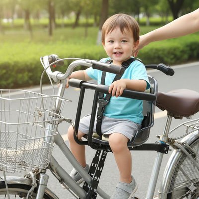 Porte bebe avant velo BébéUltraSafe™ - Accessoire velo sécurisé et confortable pour enfant - MA PLANETE BEBE