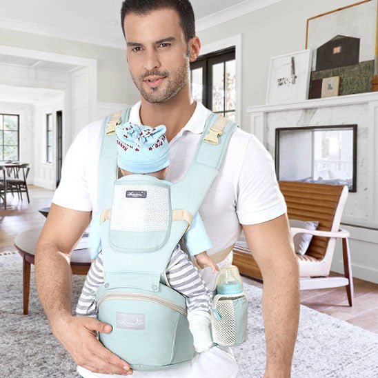 porte bebe ergonomique confort devant bleu