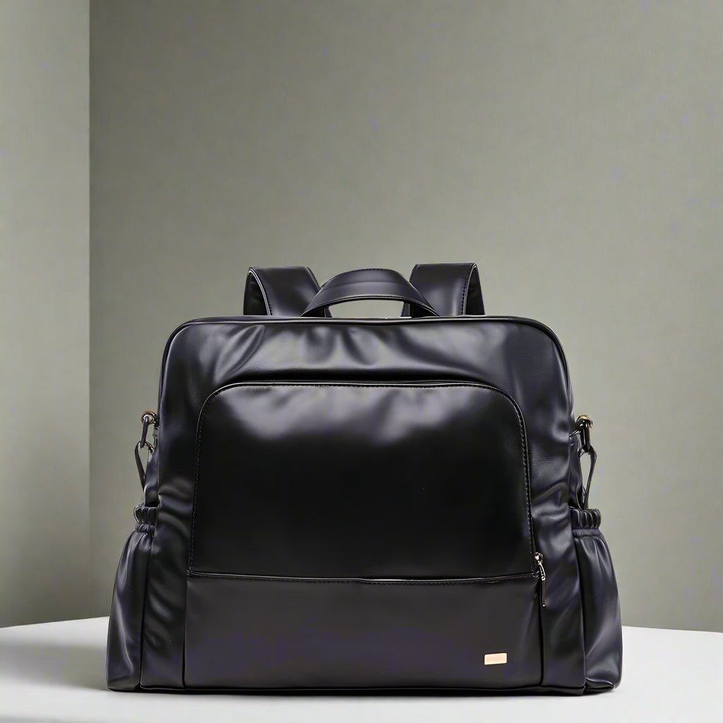 Sac a langer noir cuir luxueux - Soboba - MA PLANETE BEBE