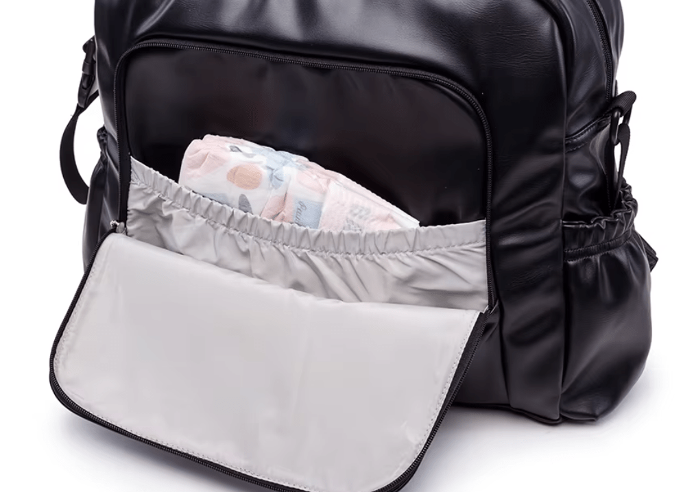 Sac a langer noir cuir luxueux - Soboba - MA PLANETE BEBE