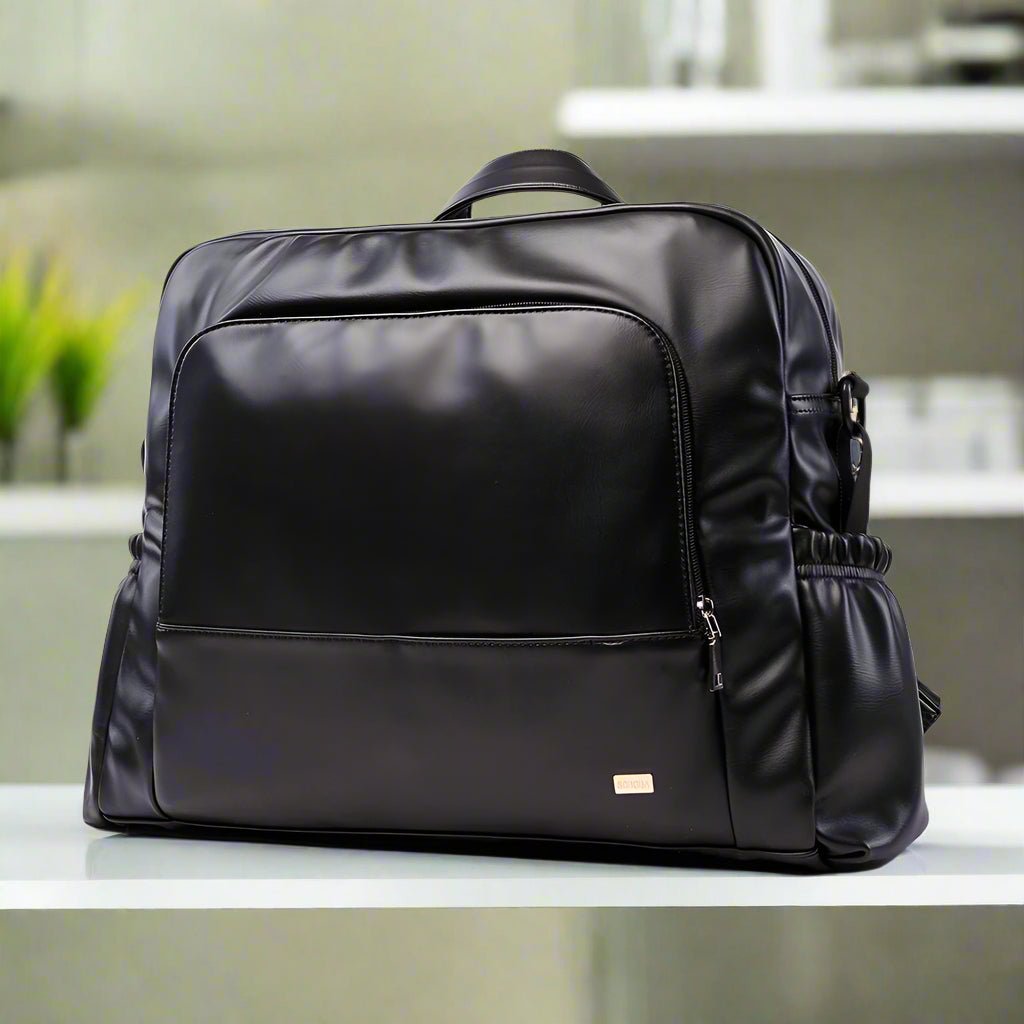 Sac a langer noir cuir luxueux - Soboba - MA PLANETE BEBE