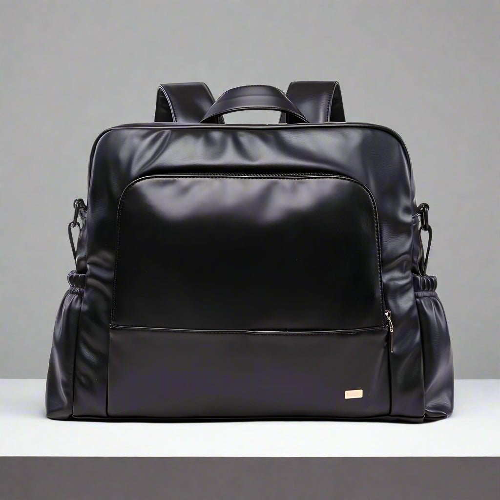 Sac a langer noir cuir luxueux - Soboba - MA PLANETE BEBE
