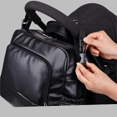 Sac a langer noir cuir luxueux - Soboba - MA PLANETE BEBE