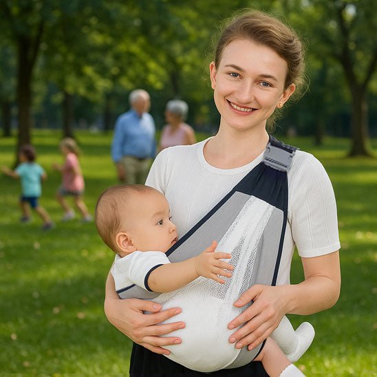 Echarpe de portage confort grise - BébéEasyScarf™ - MA PLANETE BEBE