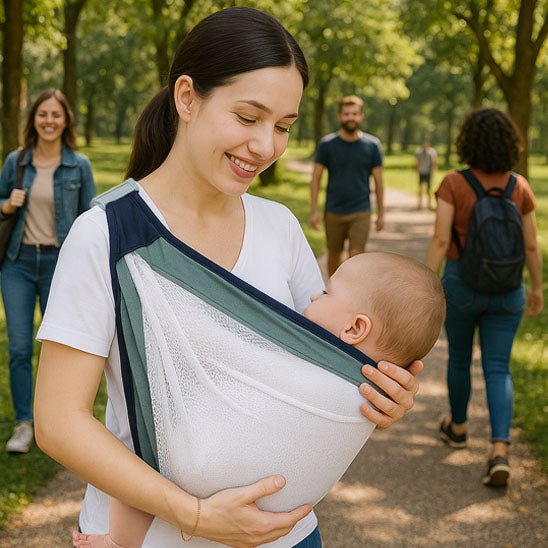 Echarpe de portage confort grise - BébéEasyScarf™ - MA PLANETE BEBE