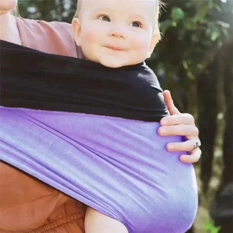 Mama's Bonding™ écharpe de portage coton pour bébé: violet et noir - MA PLANETE BEBE