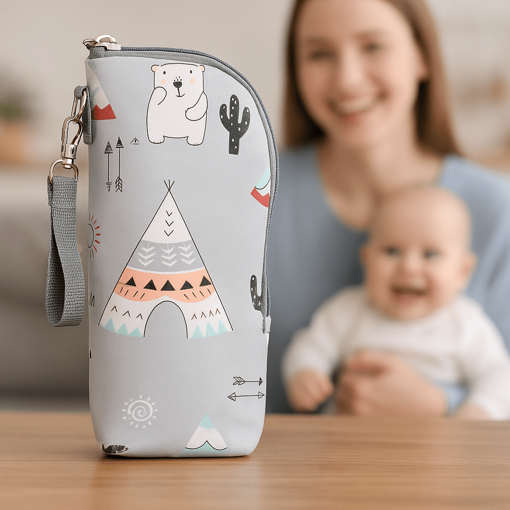 Porte biberon - portable - isolant - chauffe biberon - BébéBib™ - MA PLANETE BEBE