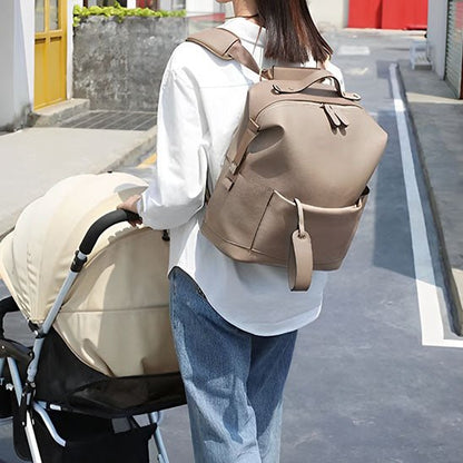Sac a dos a langer en cuir a design pratique citadin