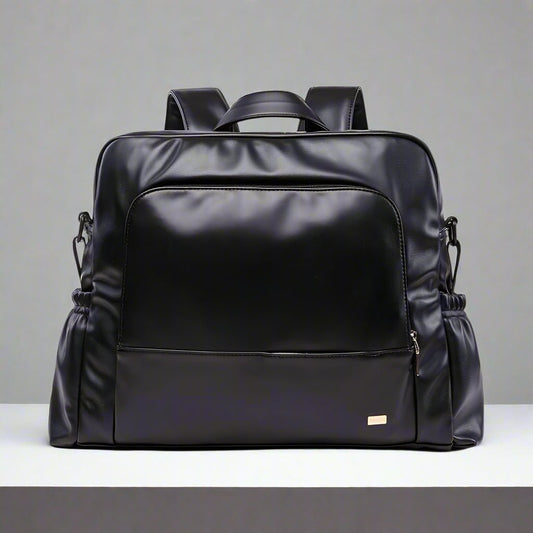 Sac a langer noir cuir luxueux - Soboba - MA PLANETE BEBE